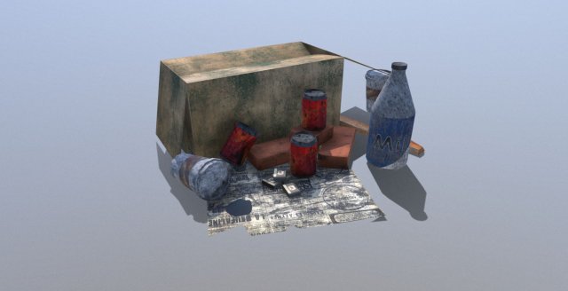 garbage low-poly 3D Модель .c4d .max .obj .3ds .fbx .stl .blend 