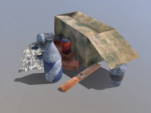 कचरा लो-पॉली 3D मॉडल