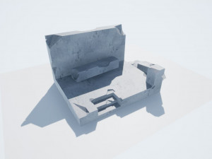 destroyed buildings free low-poly pbr 3D मॉडल