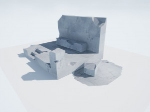 destroyed buildings free low-poly pbr 3D मॉडल