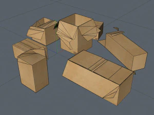boxes low-poly pbr 3D Model