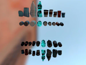 bottles and broken bottles low-poly pbr 3D Model