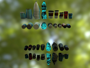 bottles and broken bottles low-poly pbr 3D Модель