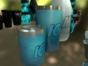bottles and broken bottles low-poly pbr 3D Model