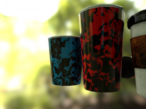 bottles and broken bottles low-poly pbr 3D Модель