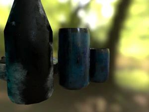 bottles and broken bottles low-poly pbr 3D Model