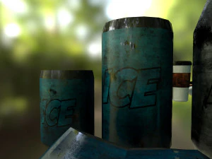 bottles and broken bottles low-poly pbr 3D Model