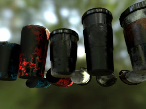 bottles and broken bottles low-poly pbr 3D Model