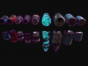 bottles and broken bottles low-poly pbr 3D Модель