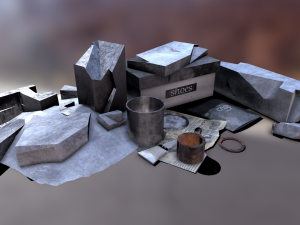 garbage low-poly pbr 3Dモデル