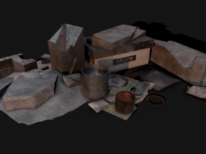 garbage low-poly pbr 3D Model