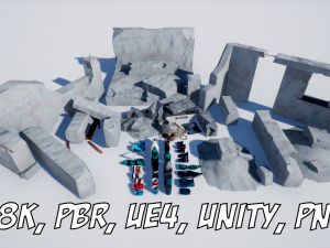 garbage and destroyed buildings pbr 8k 3D Model