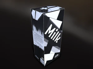 carton of milk 4k pbr 3D Model