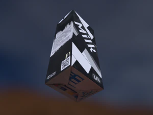 carton of milk 4k pbr 3D Model
