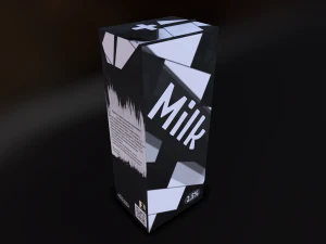 carton of milk 4k pbr 3D Model