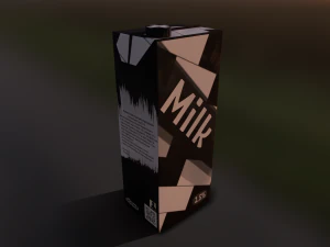 carton of milk 4k pbr 3D Model