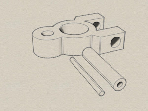hook with removable double pin connection structure 3D 프린트 모델