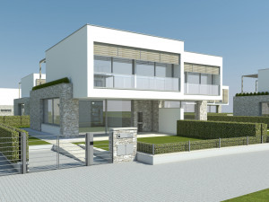 modern villa - attached 2 units 3D मॉडल