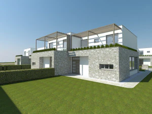 modern villa - attached 2 units 3D Model
