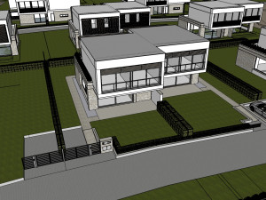 modern villa - attached 2 units 3D 模型