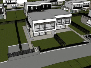 modern villa - attached 2 units 3D Model