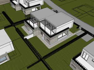 modern villa - attached 2 units 3D 模型
