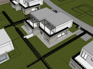 modern villa - attached 2 units 3D Model