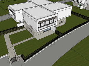 modern villa - attached 4 units 3D मॉडल