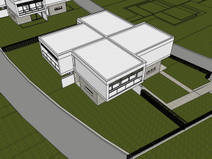 modern villa - attached 4 units 3D मॉडल