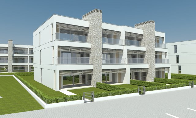 beach apartment building type 1 3D 模型 .c4d .max .obj .3ds .fbx .stl .blend 