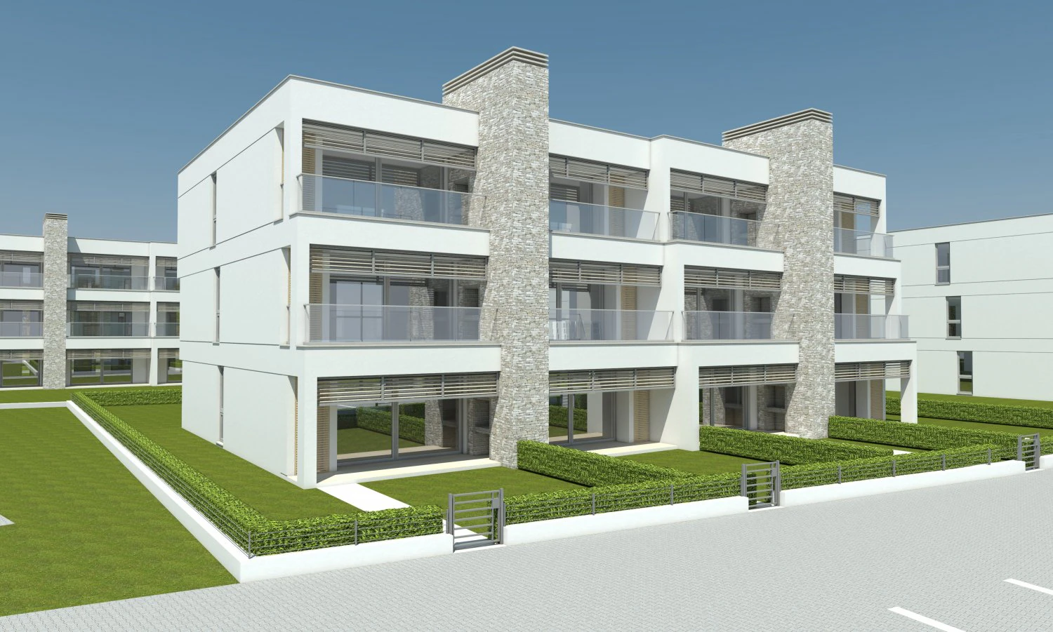 beach apartment building type 1 3D Model .c4d .max .obj .3ds .fbx .stl .blend