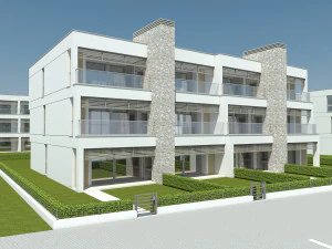 beach apartment building type 1 3D Model