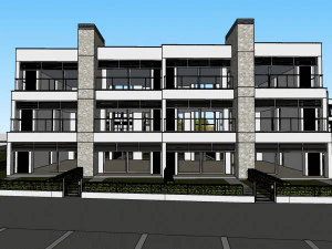 beach apartment building type 1 3D Model