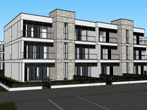 beach apartment building type 2 3D Model