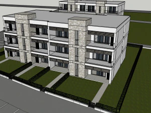 beach apartment building type 2 3D Model