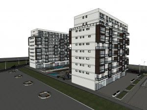 आवासीय परिसर 1 3D मॉडल