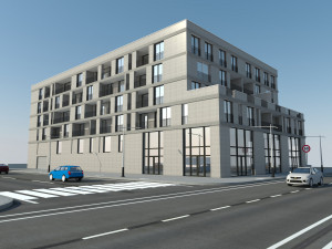 modern mixed-use building 3D मॉडल