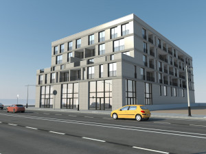 modern mixed-use building 3D Model