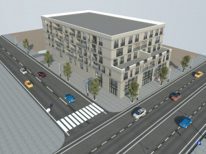 modern mixed-use building 3D Model