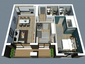 modern mixed-use building 3D Model