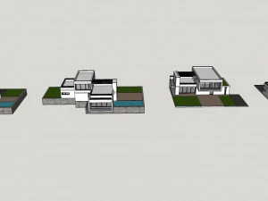 contemporary villas - 4 types 3D Model
