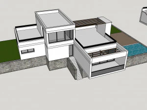 contemporary villas - 4 types 3D Model