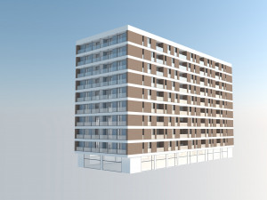 10 story apartment building 3D मॉडल