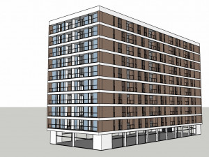 10 story apartment building 3D 模型