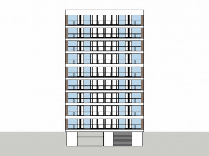 10 story apartment building 3D 模型