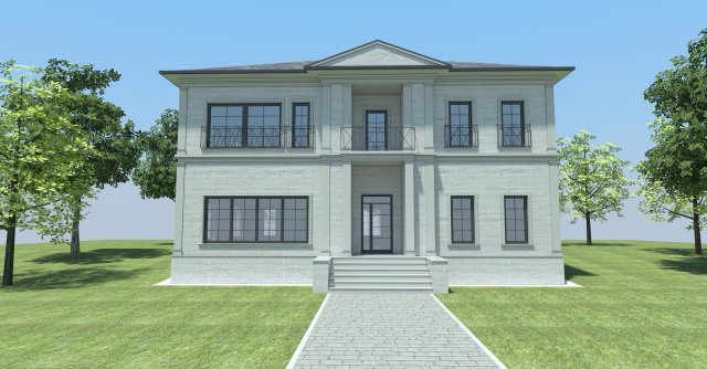 neoclassical house 1 Modelo 3D .c4d .max .obj .3ds .fbx .stl .blend 