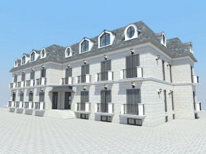 neoclassical hotel 3D मॉडल