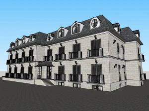 neoclassical hotel 3D Model
