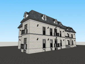 neoclassical hotel 3D Model