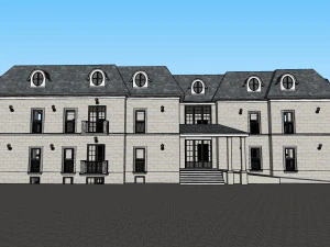 neoclassical hotel 3D Model